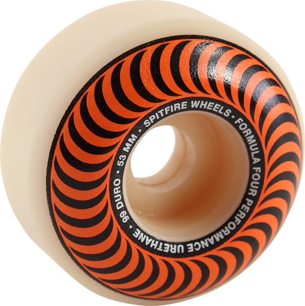 Spitfire F4 99A Classic Swirl 53MM White W/Orange (Set of 4)