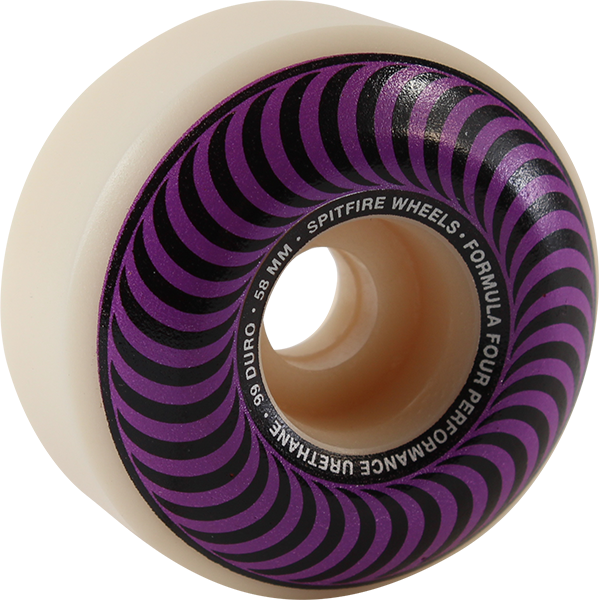 Spitfire F4 99A Classic Swirl 58MM White W/Purple (Set of 4)