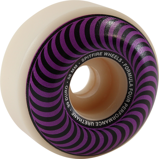 Spitfire F4 99A Classic Swirl 58MM White W/Purple (Set of 4)