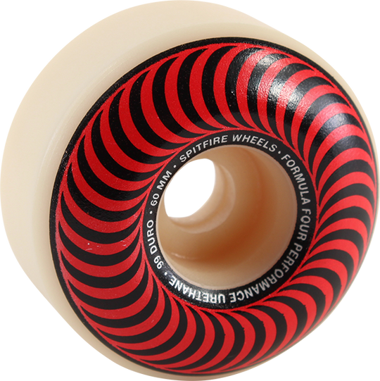 Spitfire F4 99A Classic Swirl 60MM White W/Red/Bronze (Set of 4)