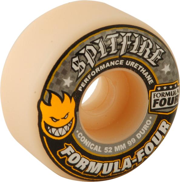 Spitfire Formula 4 99A Conical 52MM White W/Yellow & Black (Set of 4)