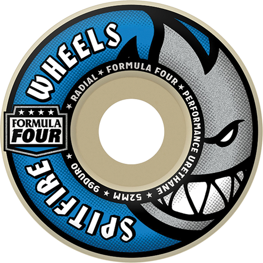 Spitfire F4 99A Radial 52MM Natural/Blue (Set of 4)