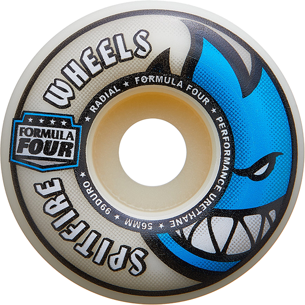 Spitfire F4 99A Radial 56MM Natural/Blue (Set of 4)