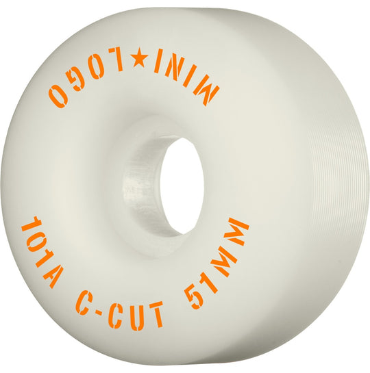 MINI LOGO C CUT WHITE 50MM 101A (Set of 4)