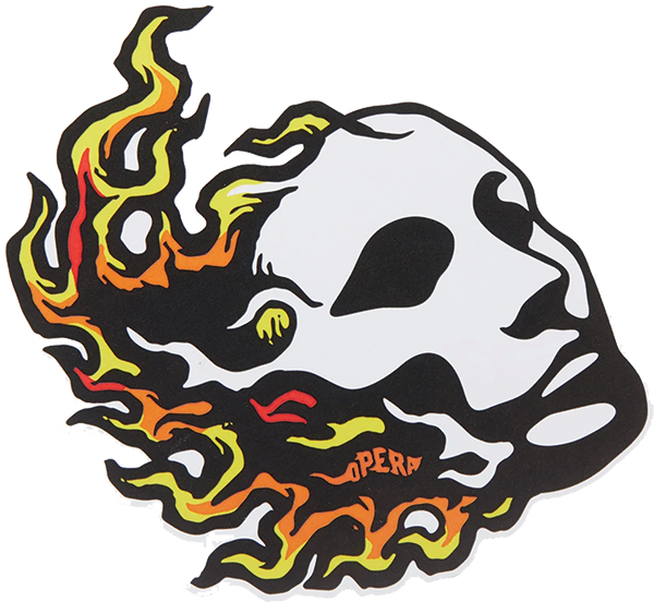 Opera Skateboards Fire Mask Sticker