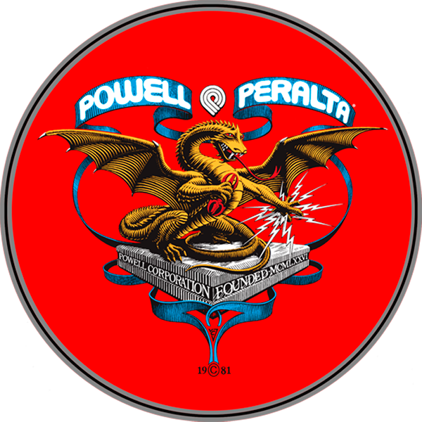 Powell Banner Dragon 4" Round Decal