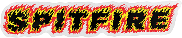 Spitfire Flames Script Sticker Mini