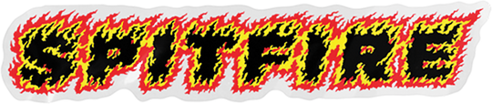 Spitfire Flames Script Sticker Mini