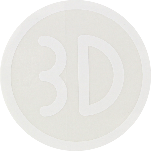 3D Logo Decal Wht Single