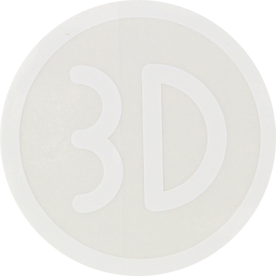 3D Logo Decal Wht Single