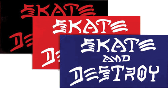 Thrasher SK8 & Destroy 1" Decal Sm Single Asst