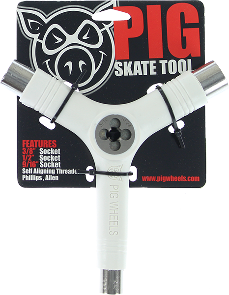 Pig Skate Tool-White Tri-Socket/Threader