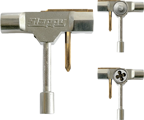 Slappy ST1 Skate Tool W/Rethreader+press Silver