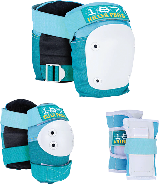 187 6-Pack Pad Set Teal/Wht