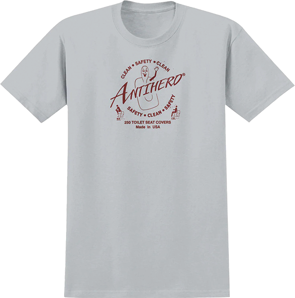Anti-Hero Clean Safety Tee Sil/Burgundy