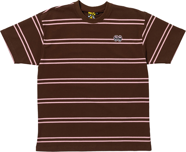 Krooked Eyes Emb Stripe Tee Brown/Pink/Black/White