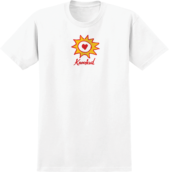 Krooked Sun Heart Tee White/Red/Yellow
