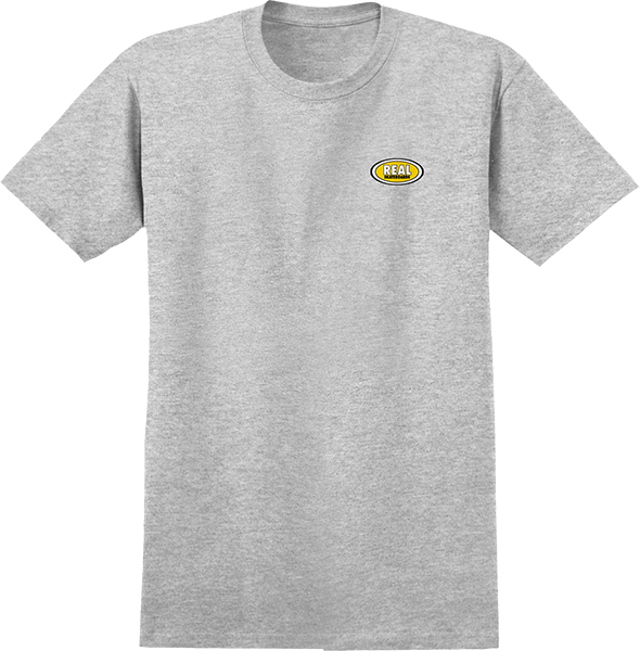 Real Oval Small Logo Tee Ath.Heather/Yellow