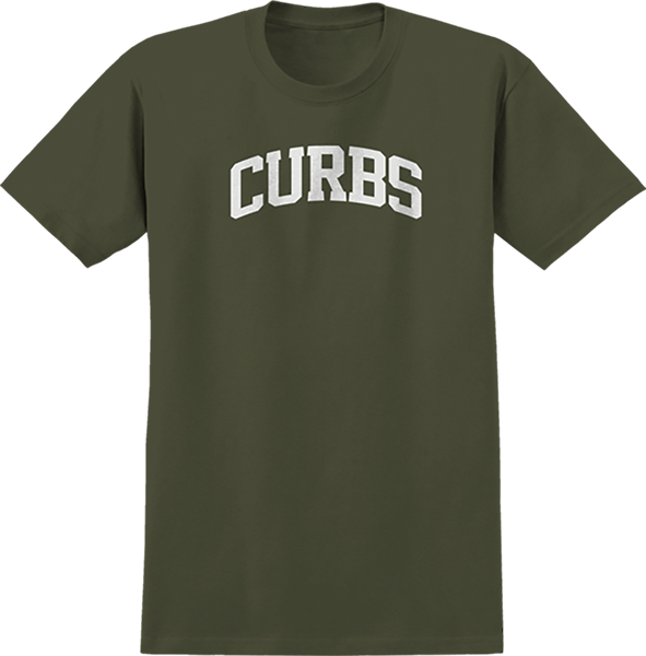 Real Curbs Tee Military Green/White
