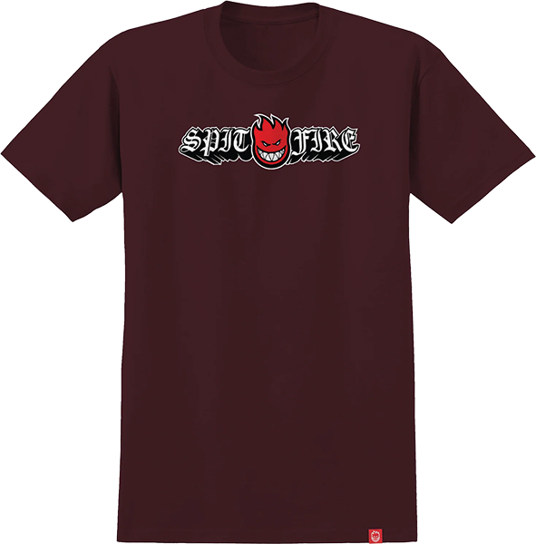 Spitfire Old E Drop Bighead Tee Burgundy/Red/Black/White