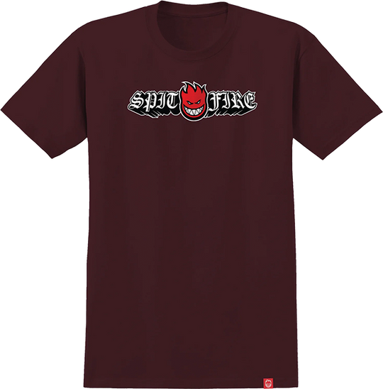 Spitfire Old E Drop Bighead Tee Burgundy/Red/Black/White