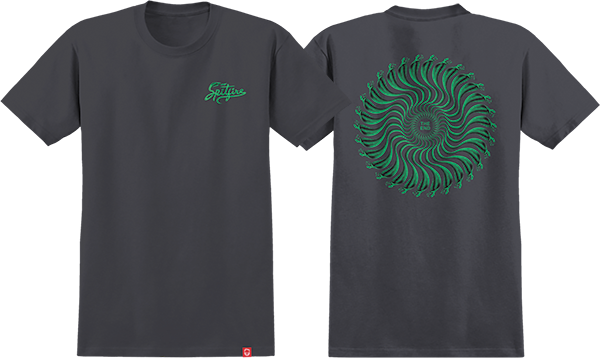 Spitfire Snake Classic Tee Charcoal/Green/Black