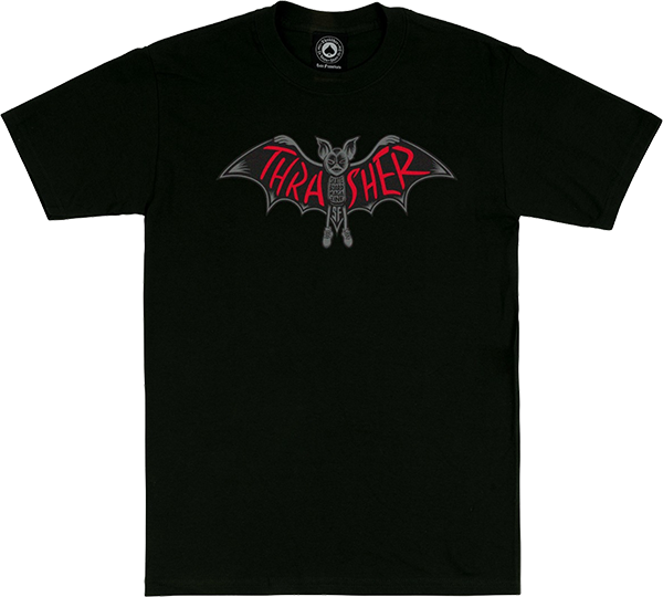 Thrasher Bat Tee Black