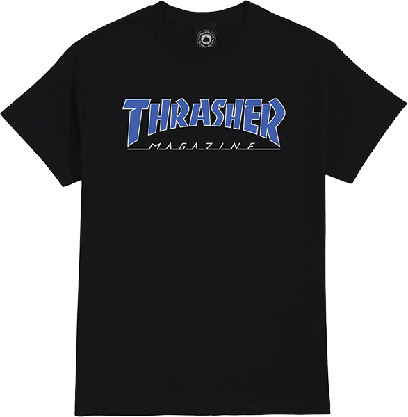 Thrasher Outlined Tee Black/Blue