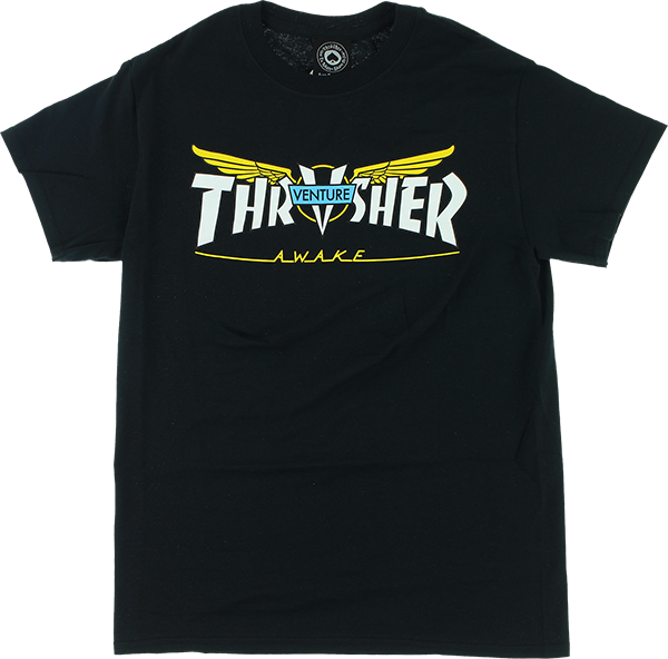Thrasher Venture Collab Tee Black/White/Yellow