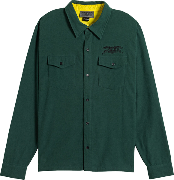 Anti-Hero Basic Eagle Long Sleeve Tee Flannel Dk.green/Blk