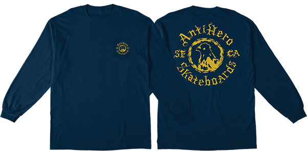 Anti-Hero Pigeon Motion Pocket Long Sleeve Tee Navy/Yel