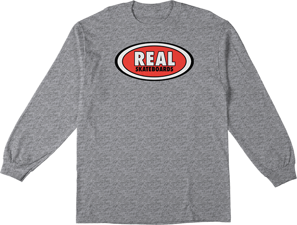 Real Oval Long Sleeve Tee Ath.Hthr/Red
