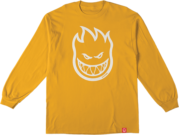Spitfire Bighead Long Sleeve Tee Gold/White