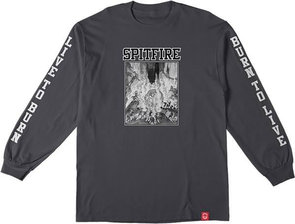 Spitfire Inferno Sleeve Long Sleeve Tee Charcoal/Black/White