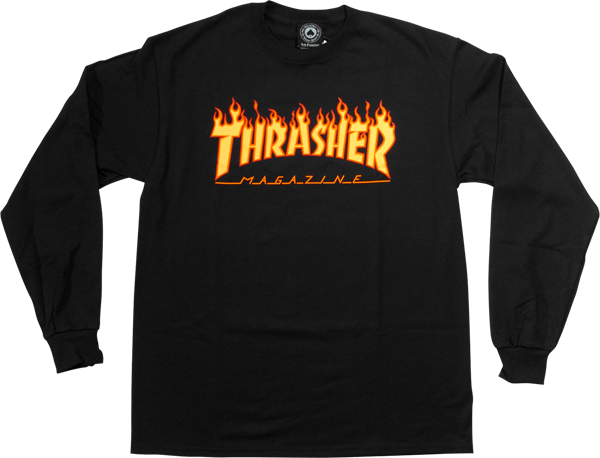 Thrasher Flames L/S Black/Yellow