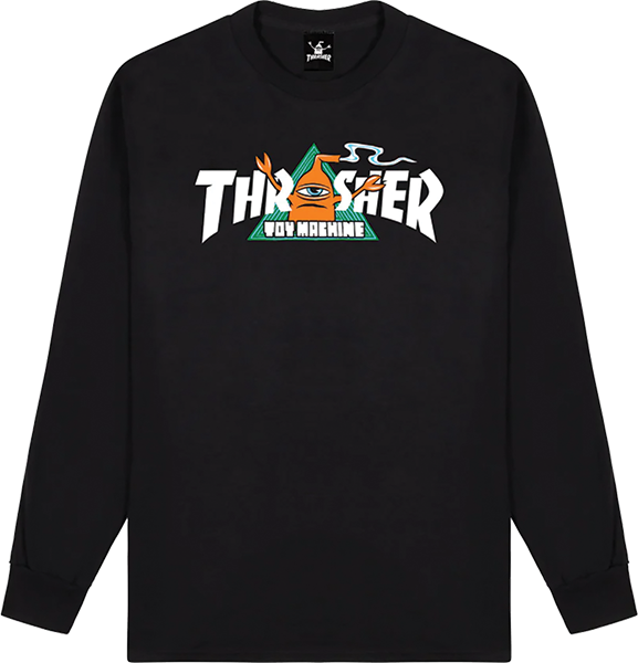 Thrasher Toy Machine Vortex Long Sleeve Tee Black