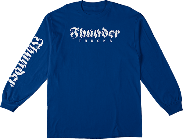 Thunder Aftrshck Sleeve Long Sleeve Tee Royal/White