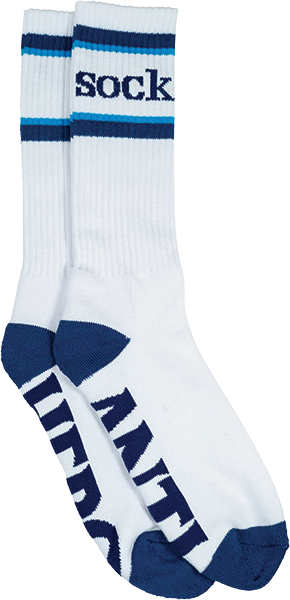 Anti-Hero Sock Logo Crew Sock White/Navy/Cyan