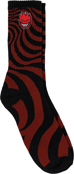 Spitfire Bighead Fill Swirl Crew Sock Dk.Red/Black