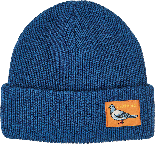 Anti-Hero Lil Pigeon Label Cuff Beanie Osfm-Navy/Orange