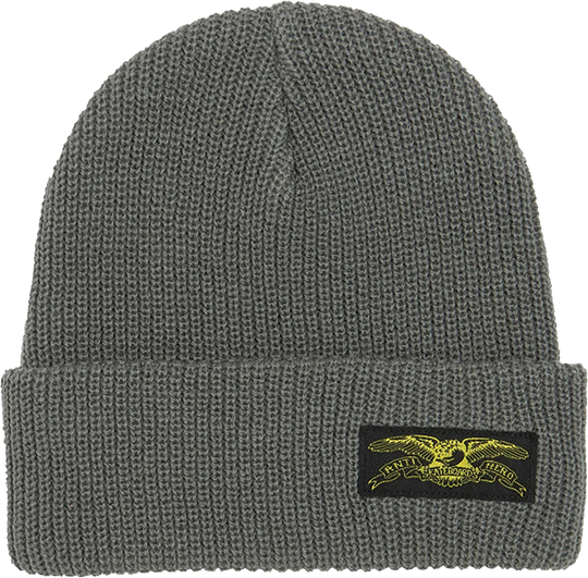 Anti-Hero Stock Eagle Label Cuff Beanie Osfm-Charcoal/Yel