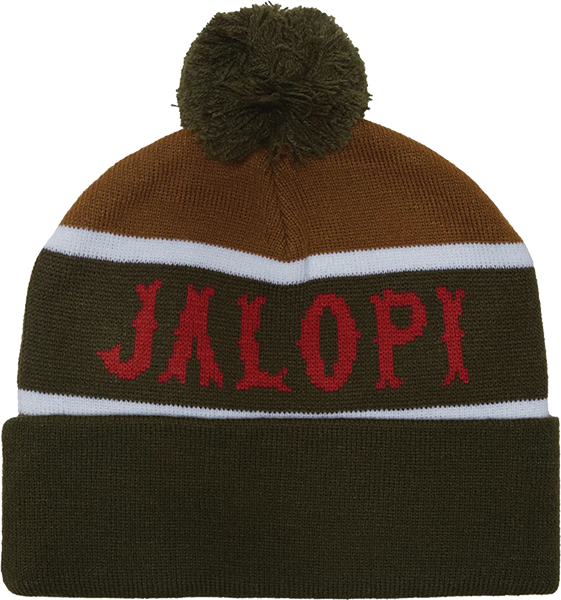 Anti-Hero Zambony Pom Beanie Olive/Gold/Red