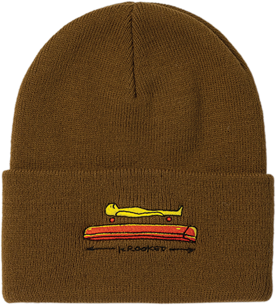 Krooked Koffin Cuff Beanie Brown
