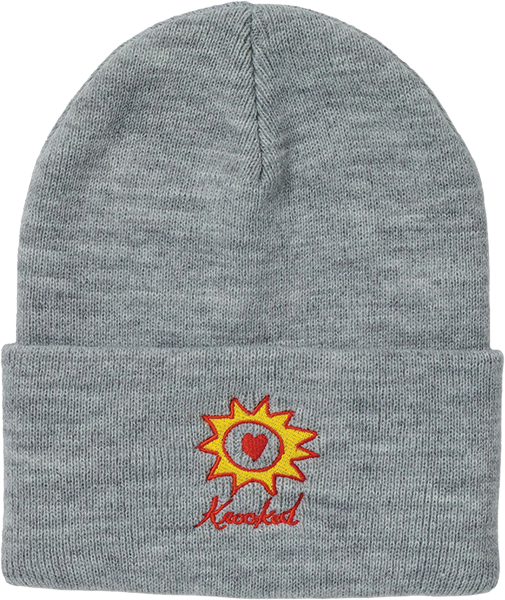 Krooked Sun Heart Cuff Beanie Heather Grey
