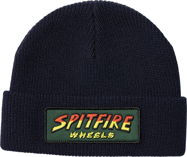 Spitfire Hell Hounds Script Patch Cuff Beanie Navy