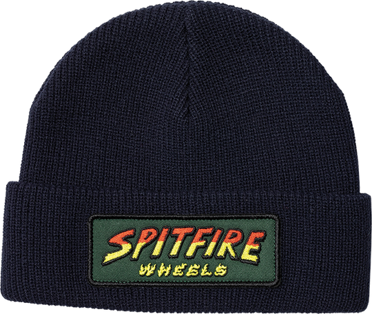 Spitfire Hell Hounds Script Patch Cuff Beanie Navy