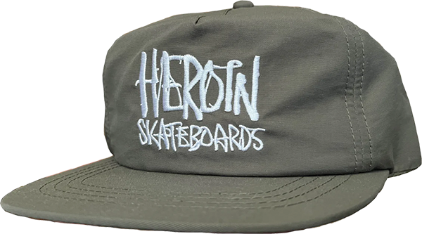 Heroin Script Nylon Hat Adj-Olive