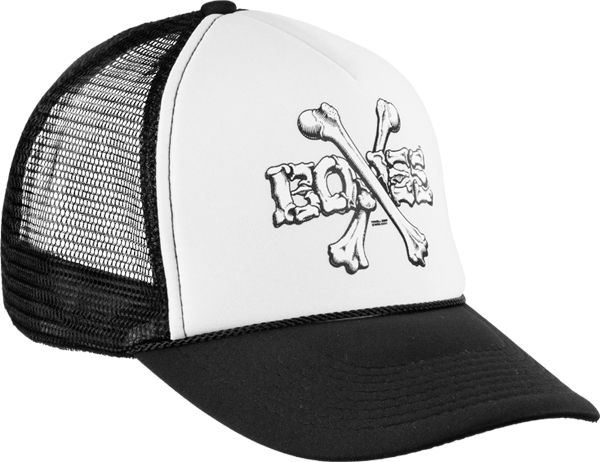 Powell Cross Bones Mesh Hat Adj-Black/White