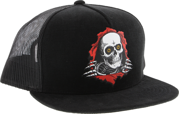 Powell Ripper Trucker Mesh Hat Adj-Black/Black
