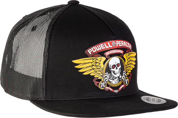 Powell Winged Ripper Trucker Mesh Hat Adj-Black